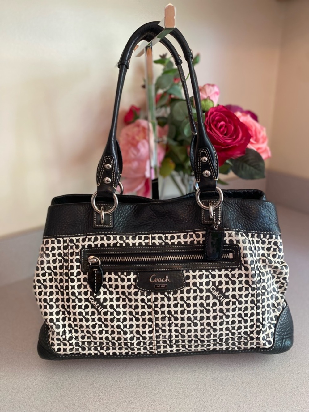 Coach 2008 Penelope Op Art Signature Satchel